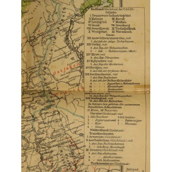 Europaisches Russland Venäjän kartta Wehrmacht -sotilaiden käyttöön.1941. Espenlaub militaria